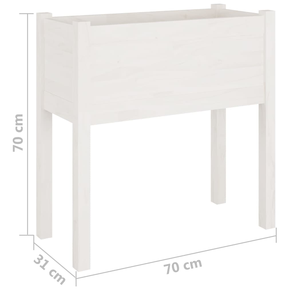 Plantenbak 70X31X70 Cm Massief Grenenhout Wit