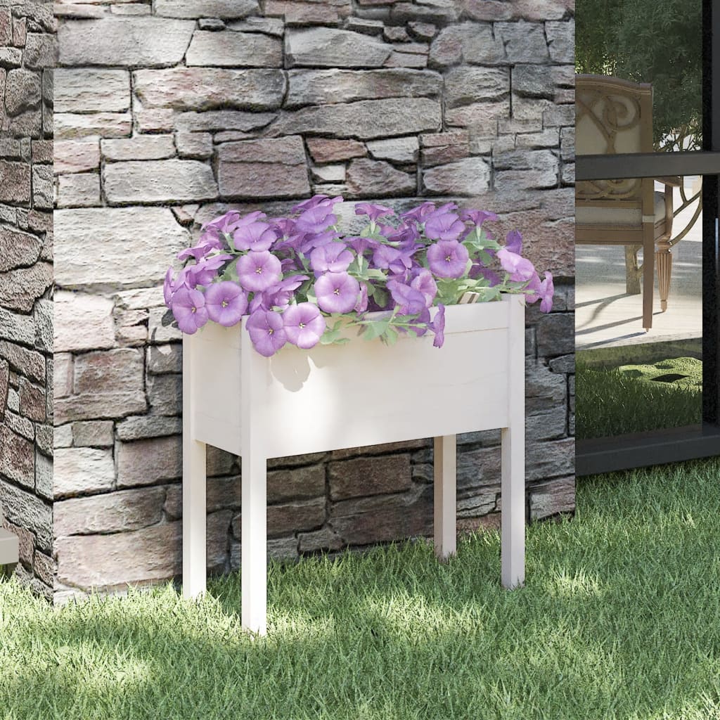 Plantenbak 70X31X70 Cm Massief Grenenhout Wit