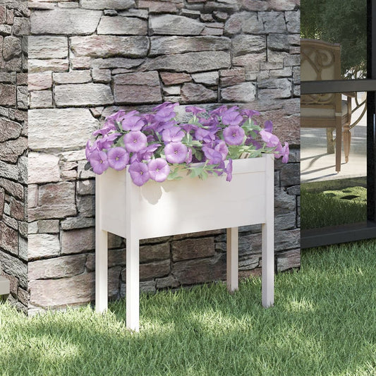 Plantenbak 70X31X70 Cm Massief Grenenhout Wit