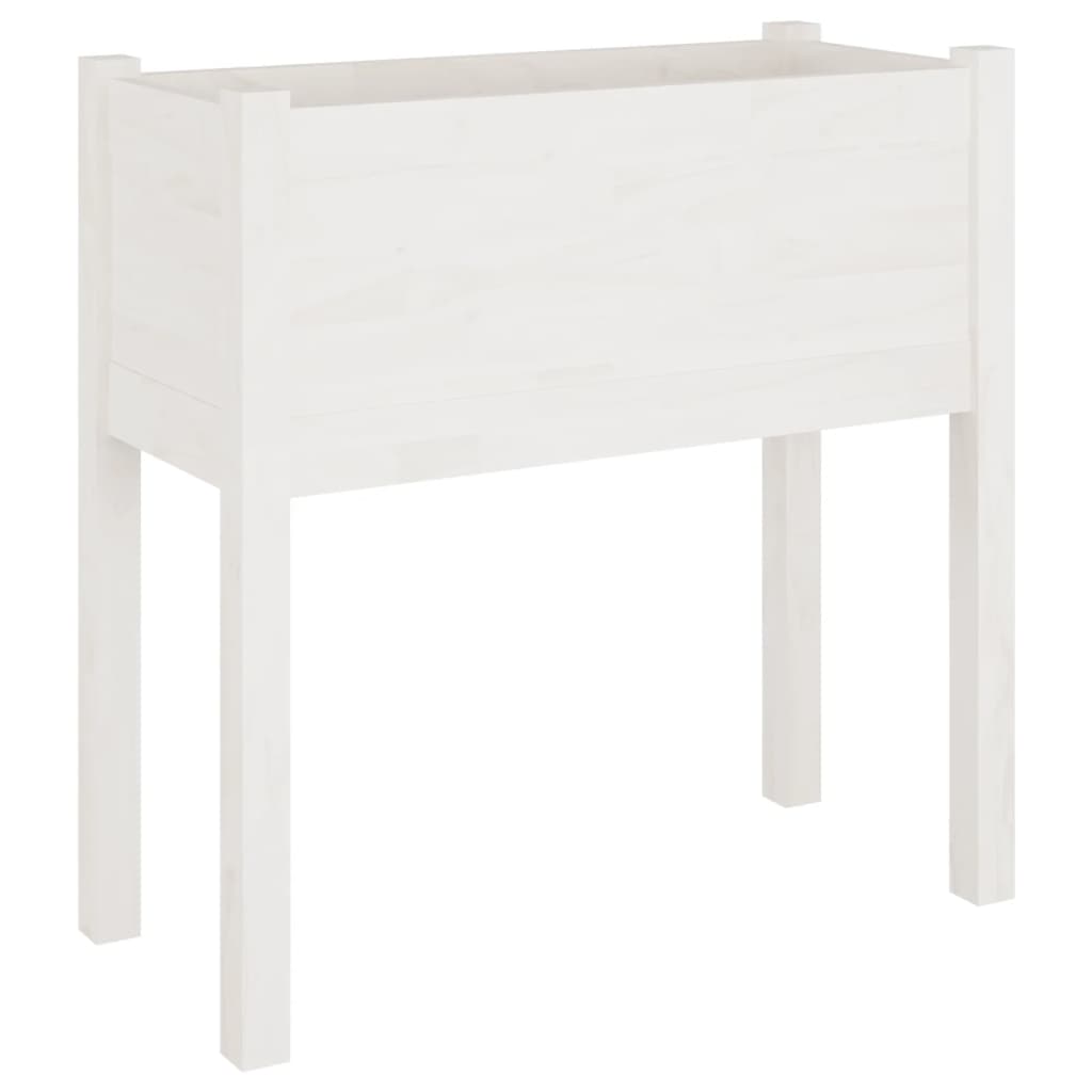 Plantenbakken 2 St 70X31X70 Cm Massief Grenenhout Wit