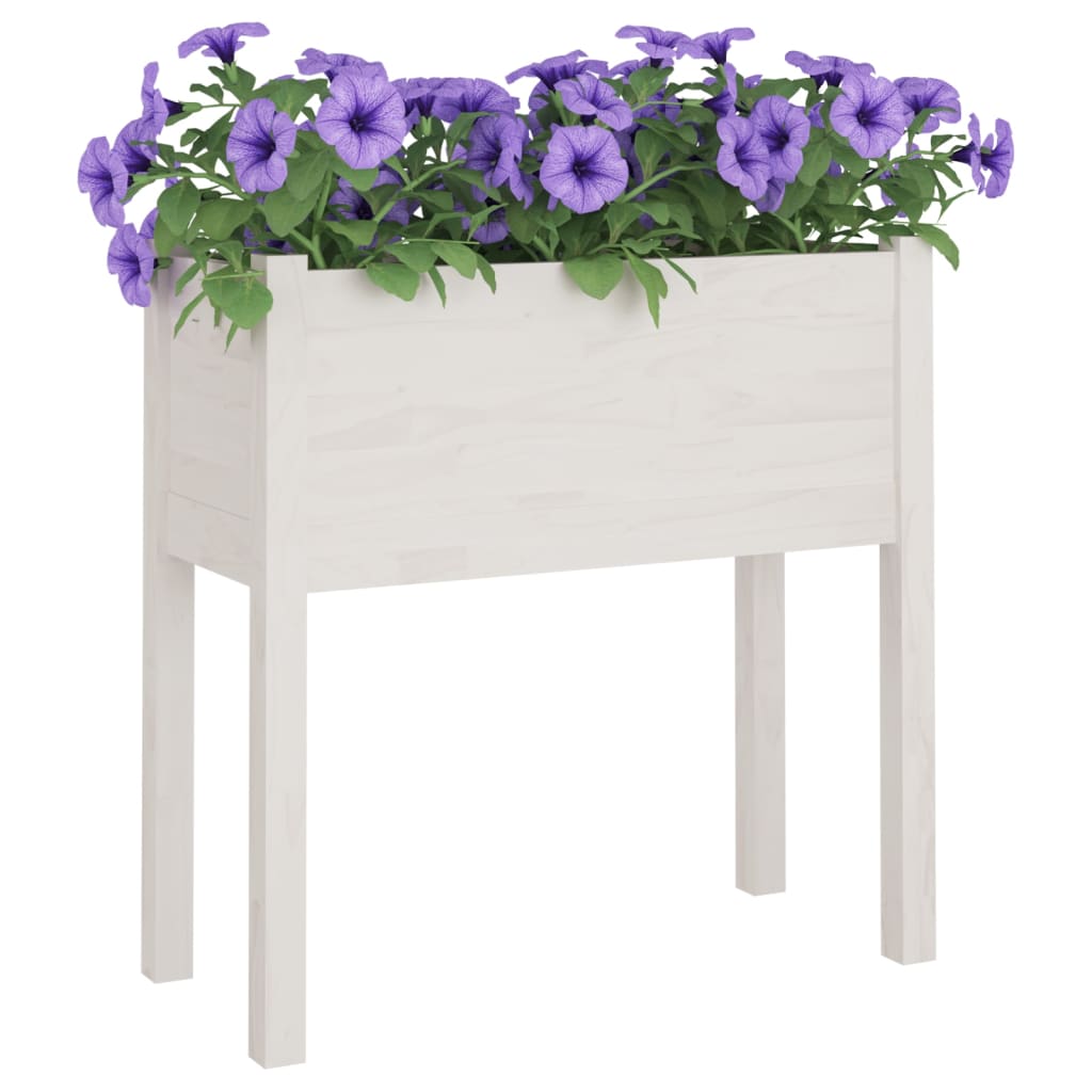 Plantenbakken 2 St 70X31X70 Cm Massief Grenenhout Wit