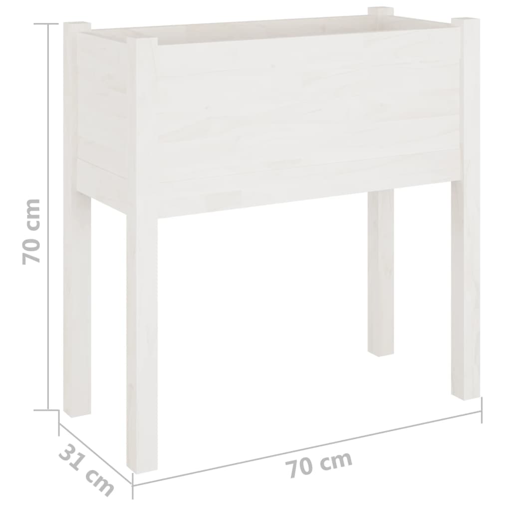 Plantenbakken 2 St 70X31X70 Cm Massief Grenenhout Wit