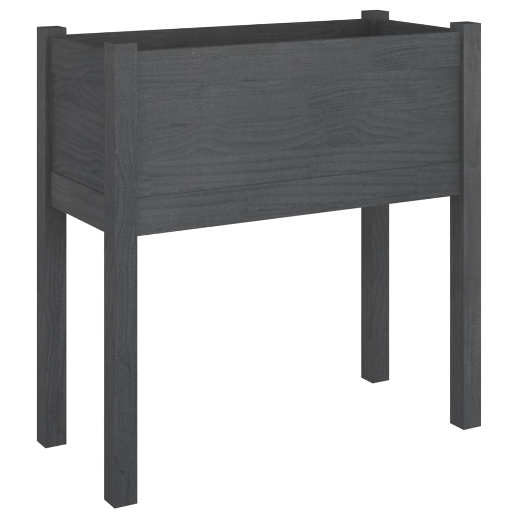 Plantenbak 70X31X70 Cm Massief Grenenhout Grijs