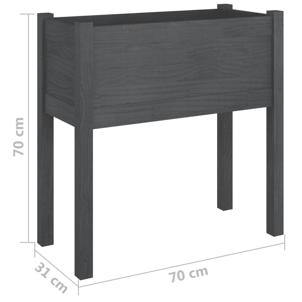 Plantenbak 70X31X70 Cm Massief Grenenhout Grijs