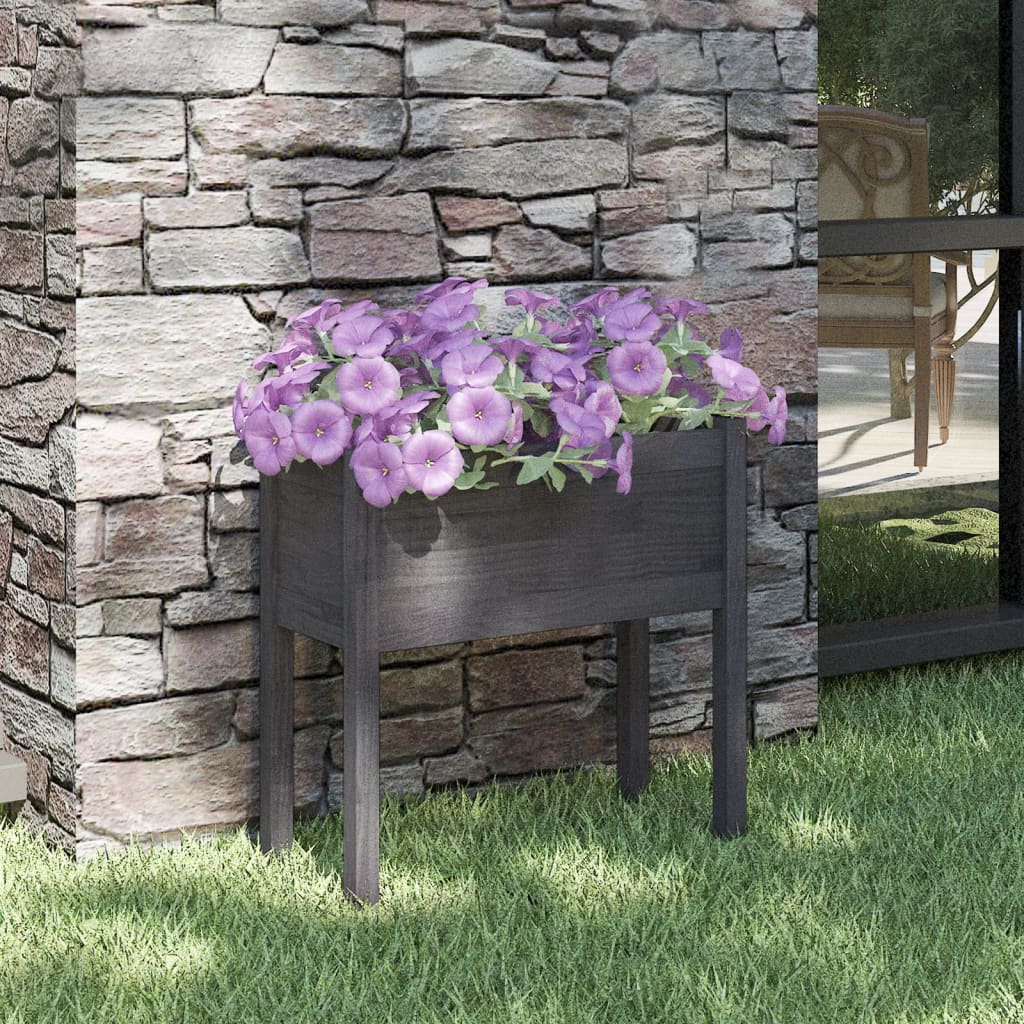 Plantenbak 70X31X70 Cm Massief Grenenhout Grijs