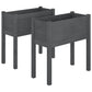 Plantenbakken 2 St 70X31X70 Cm Massief Grenenhout Grijs
