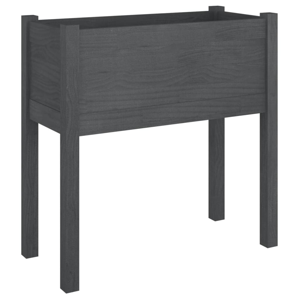 Plantenbakken 2 St 70X31X70 Cm Massief Grenenhout Grijs