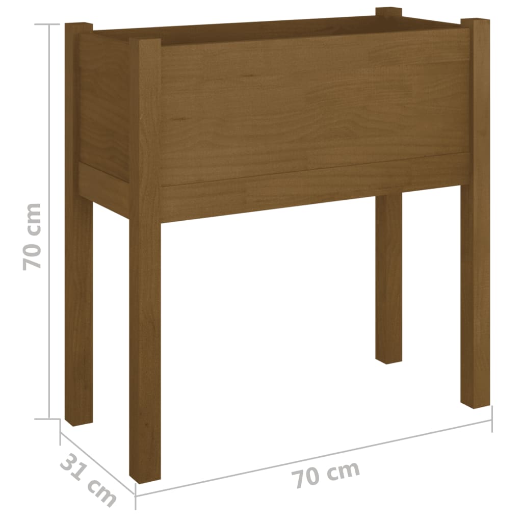 Plantenbak 70X31X70 Cm Massief Grenenhout Honingbruin