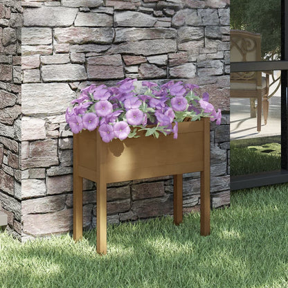 Plantenbak 70X31X70 Cm Massief Grenenhout Honingbruin