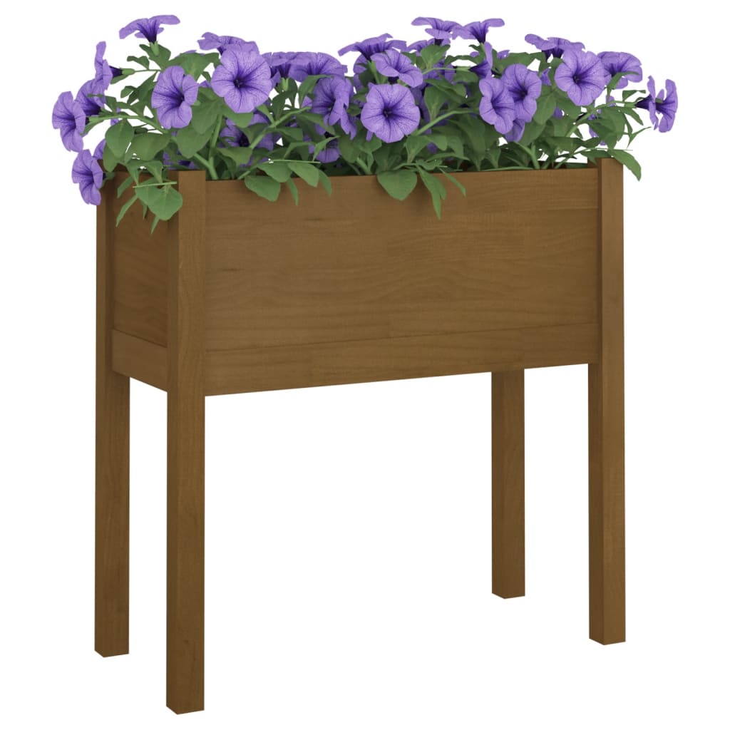 Plantenbakken 2 St 70X31X70 Cm Massief Grenenhout Honingbruin