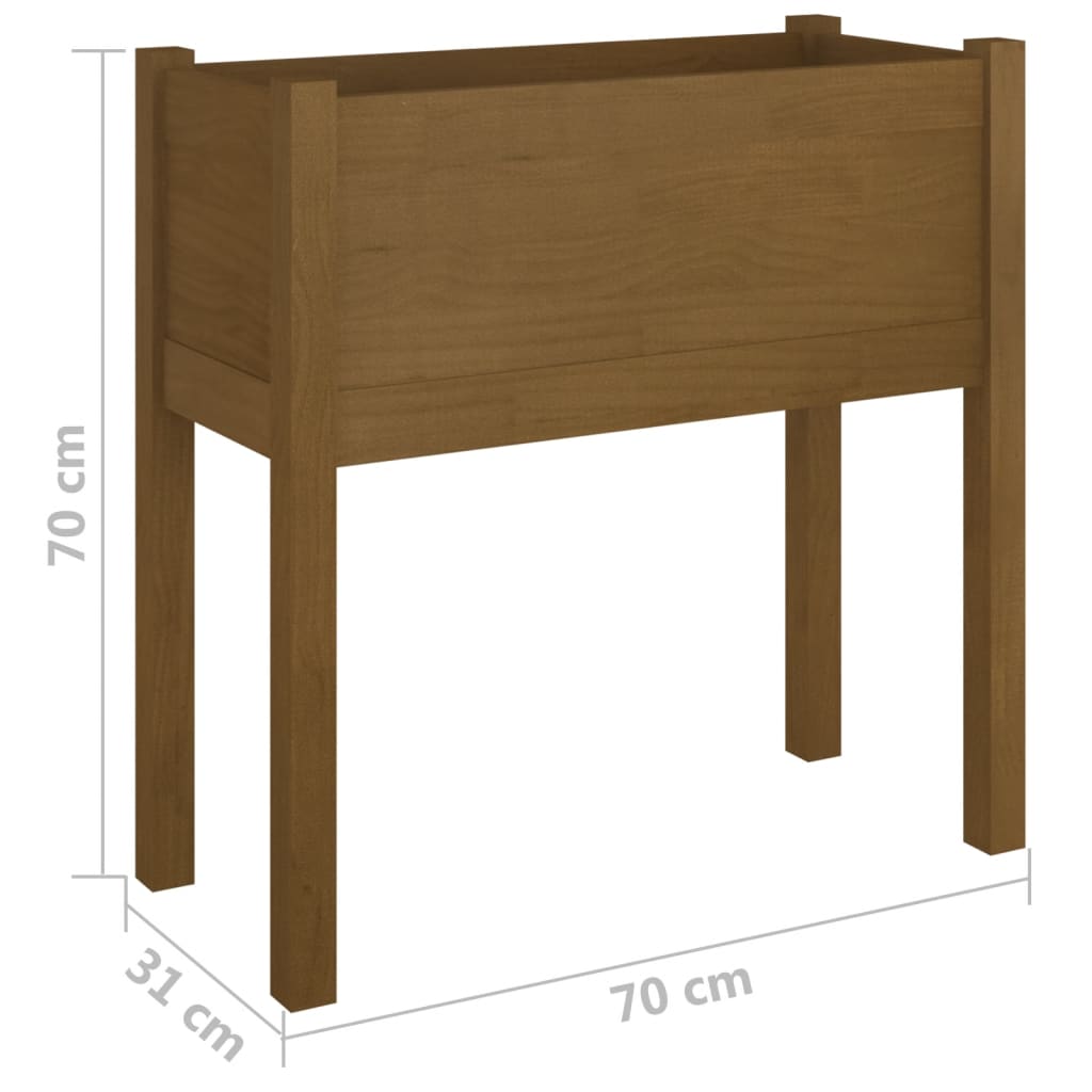 Plantenbakken 2 St 70X31X70 Cm Massief Grenenhout Honingbruin