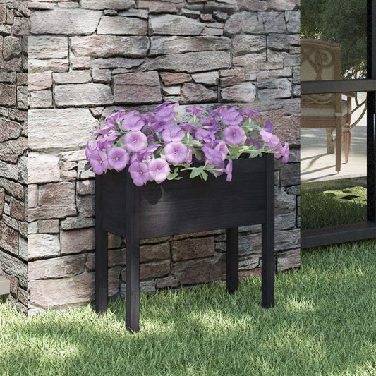 Plantenbak 70X31X70 Cm Massief Grenenhout Zwart