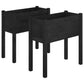 Plantenbakken 2 St 70X31X70 Cm Massief Grenenhout Zwart