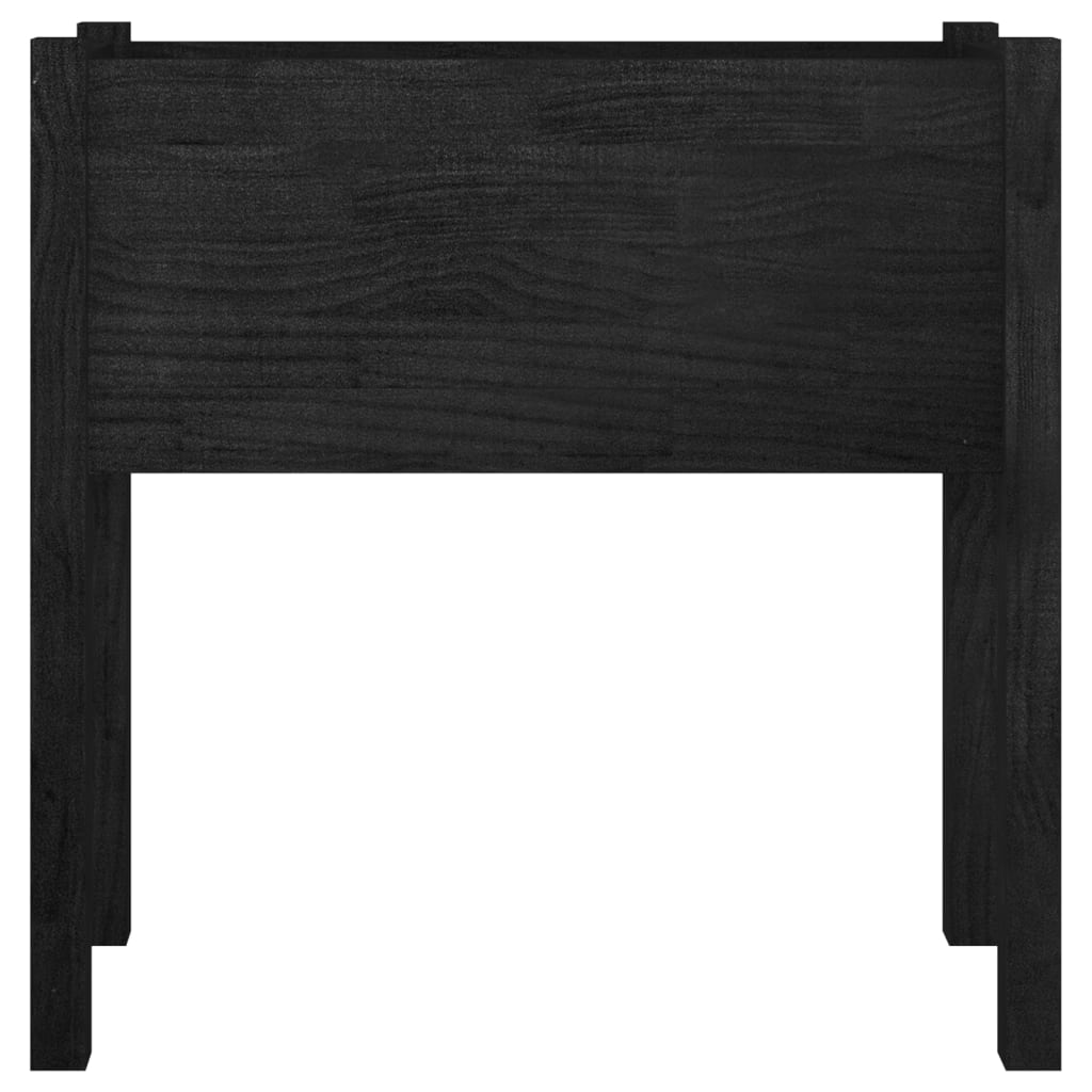Plantenbakken 2 St 70X31X70 Cm Massief Grenenhout Zwart