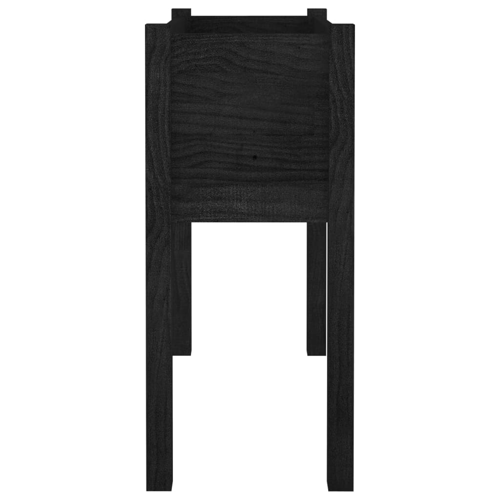 Plantenbakken 2 St 70X31X70 Cm Massief Grenenhout Zwart
