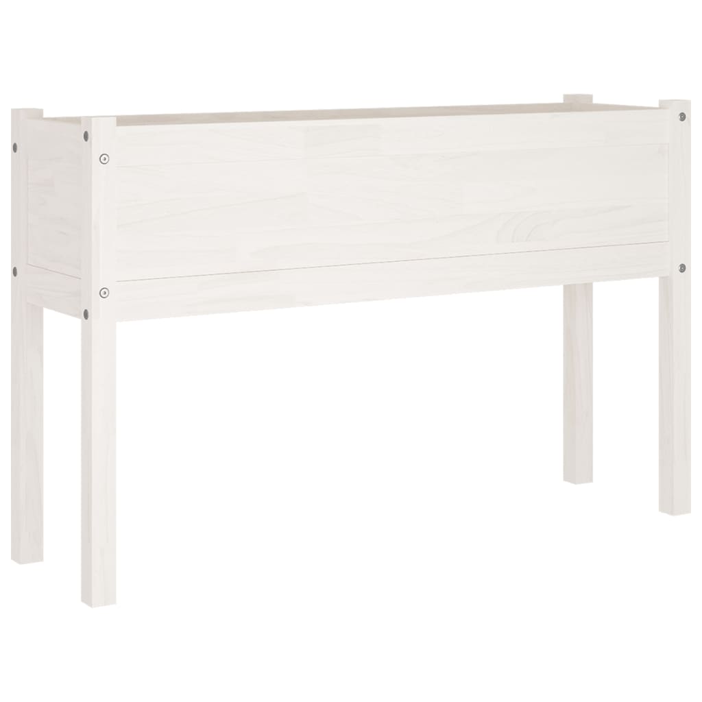 Plantenbakken 2 St 110X31X70 Cm Massief Grenenhout Wit
