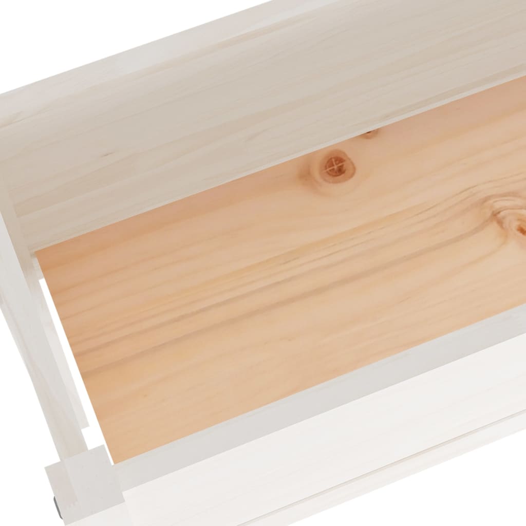 Plantenbakken 2 St 110X31X70 Cm Massief Grenenhout Wit