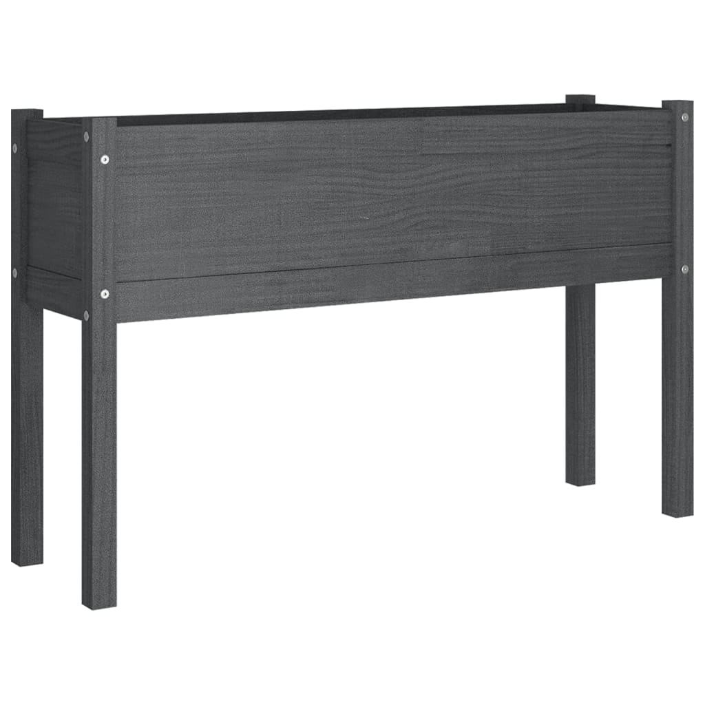 Plantenbak 110X31X70 Cm Massief Grenenhout Grijs