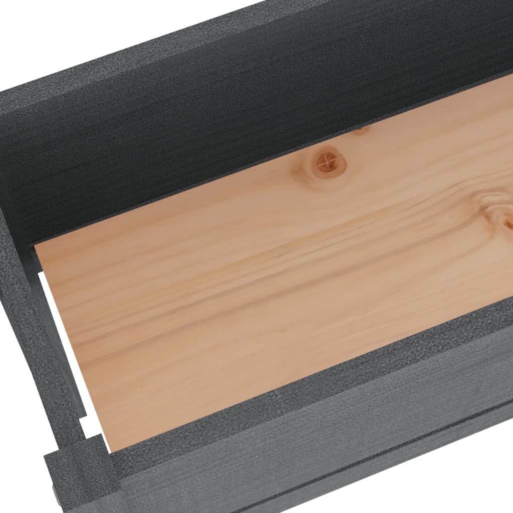 Plantenbak 110X31X70 Cm Massief Grenenhout Grijs