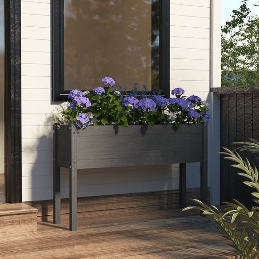 Plantenbak 110X31X70 Cm Massief Grenenhout Grijs
