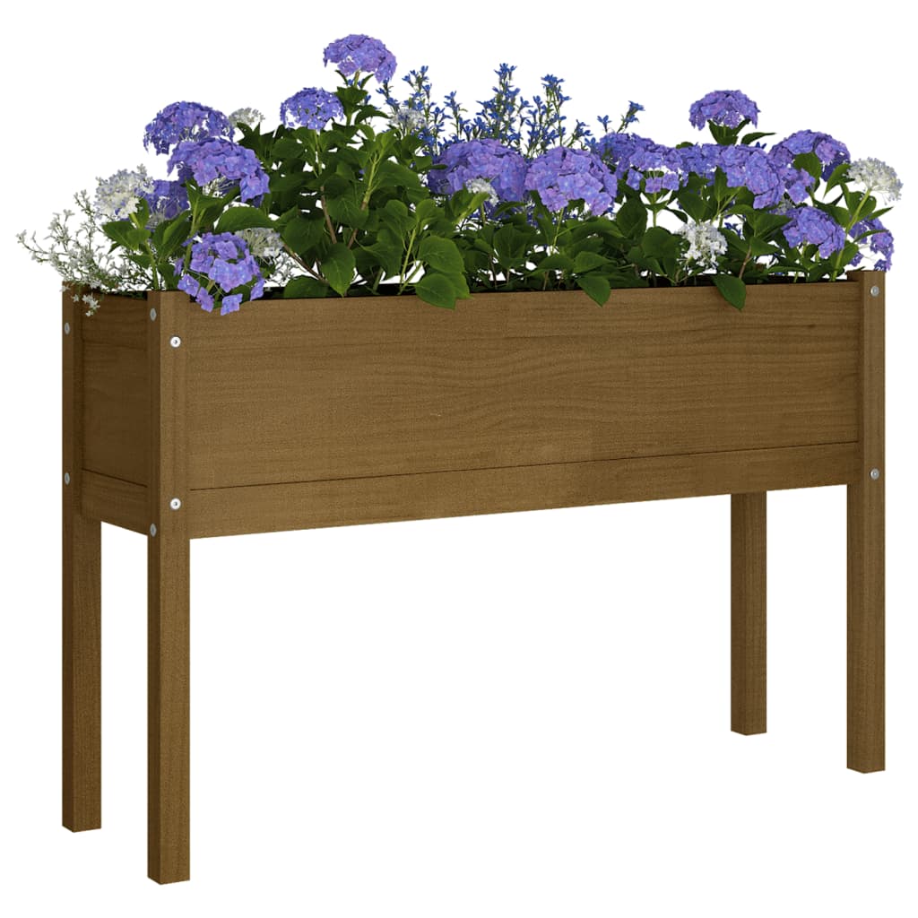 Plantenbak 110X31X70 Cm Massief Grenenhout Honingbruin