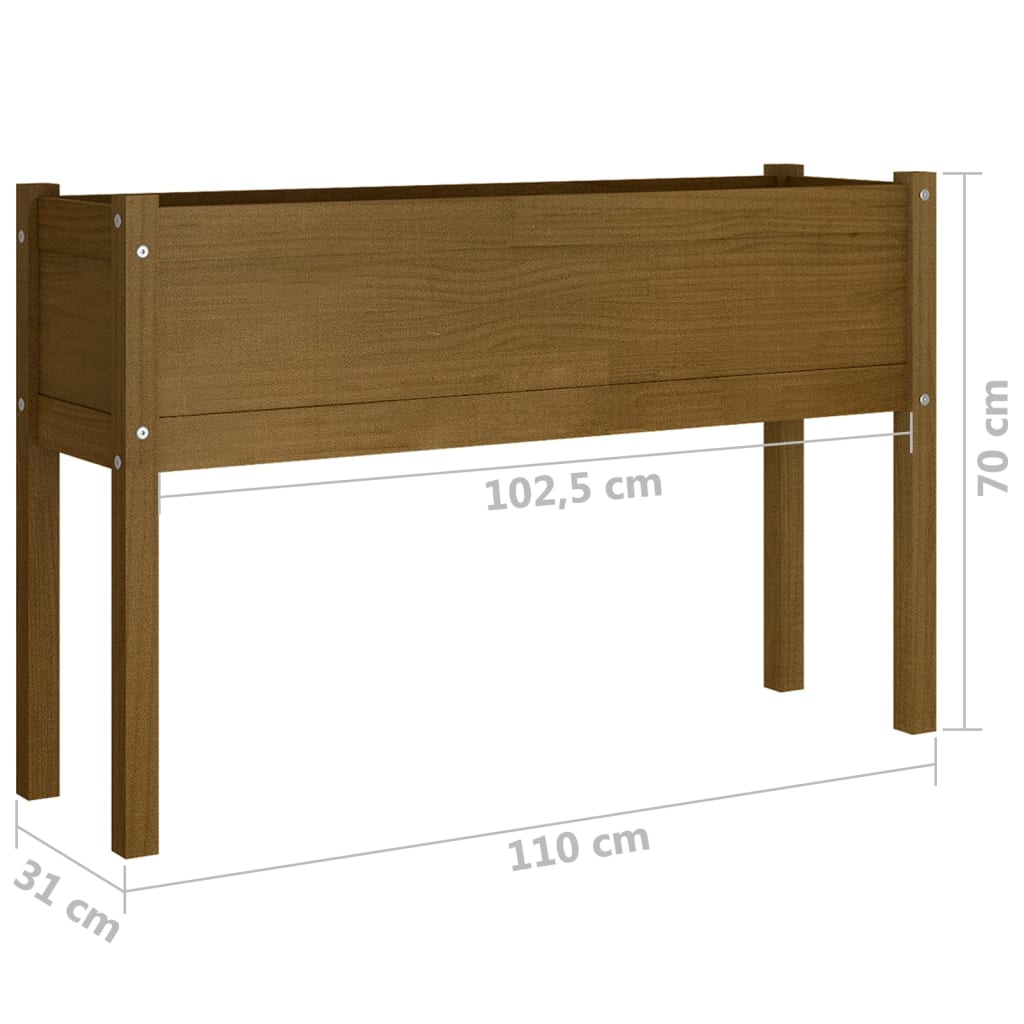 Plantenbak 110X31X70 Cm Massief Grenenhout Honingbruin