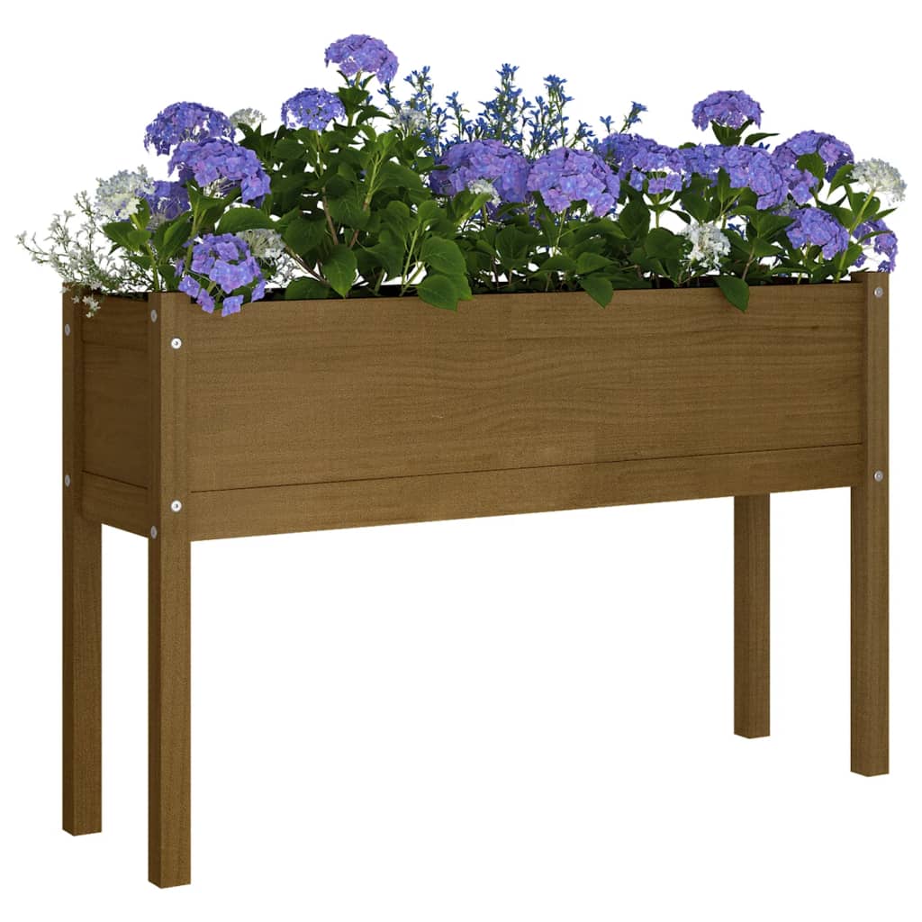 Plantenbakken 2 St 110X31X70 Cm Massief Grenenhout Honingbruin
