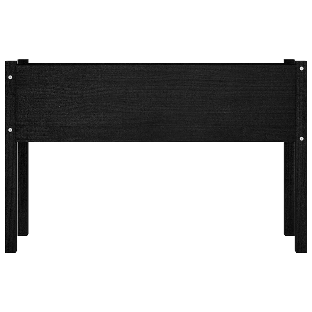 Plantenbak 110X31X70 Cm Massief Grenenhout Zwart