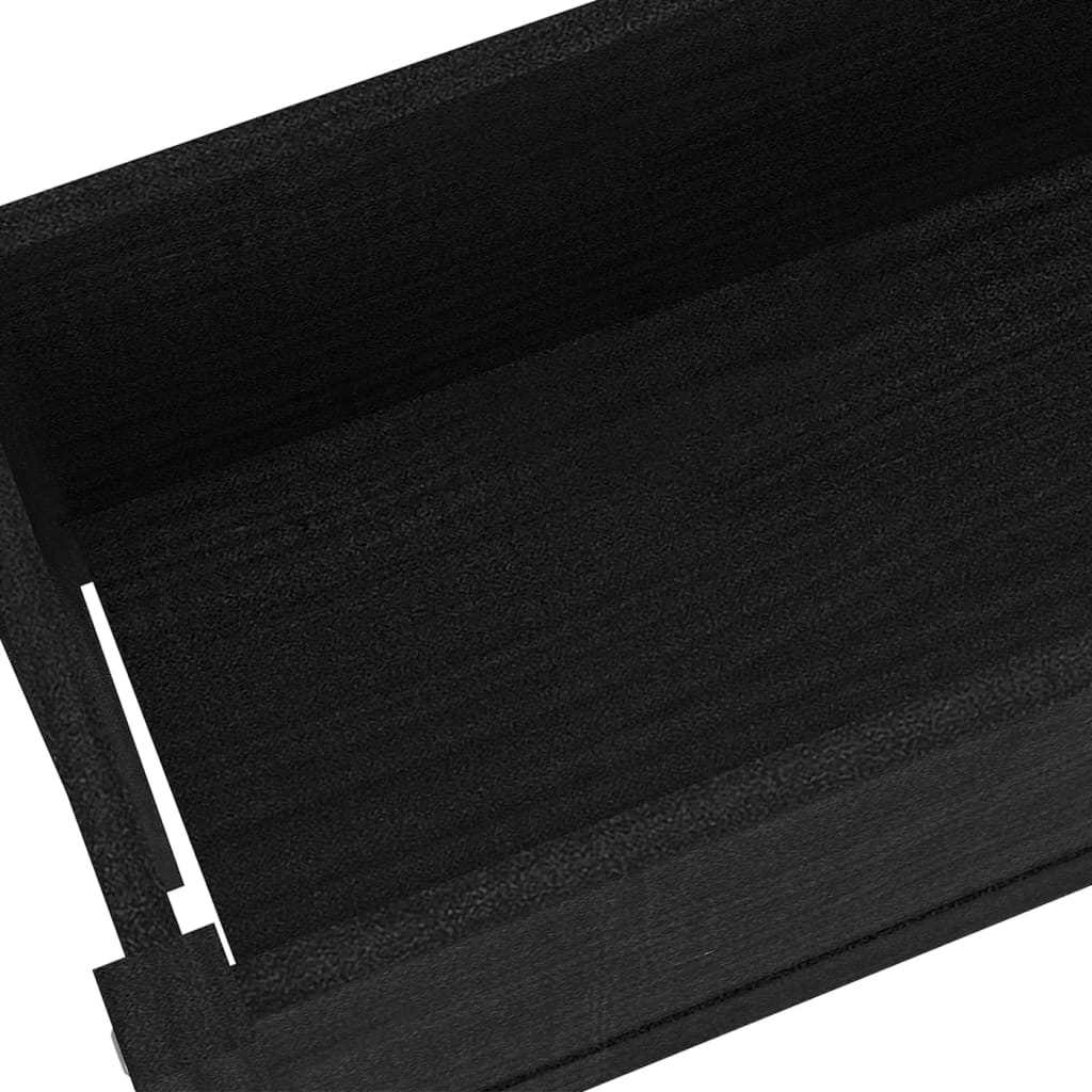 Plantenbak 110X31X70 Cm Massief Grenenhout Zwart