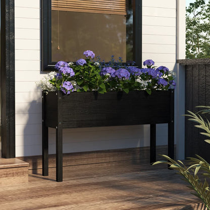 Plantenbak 110X31X70 Cm Massief Grenenhout Zwart