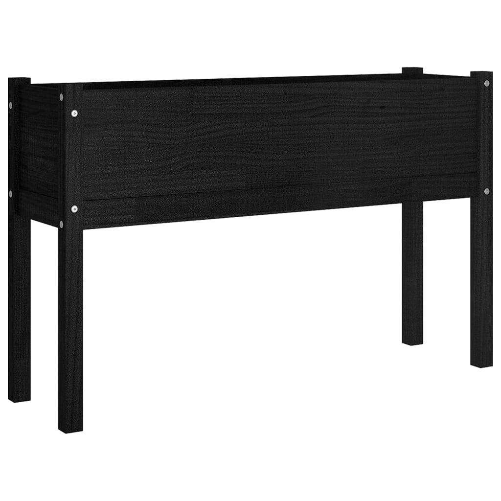 Plantenbakken 2 St 110X31X70 Cm Massief Grenenhout Zwart