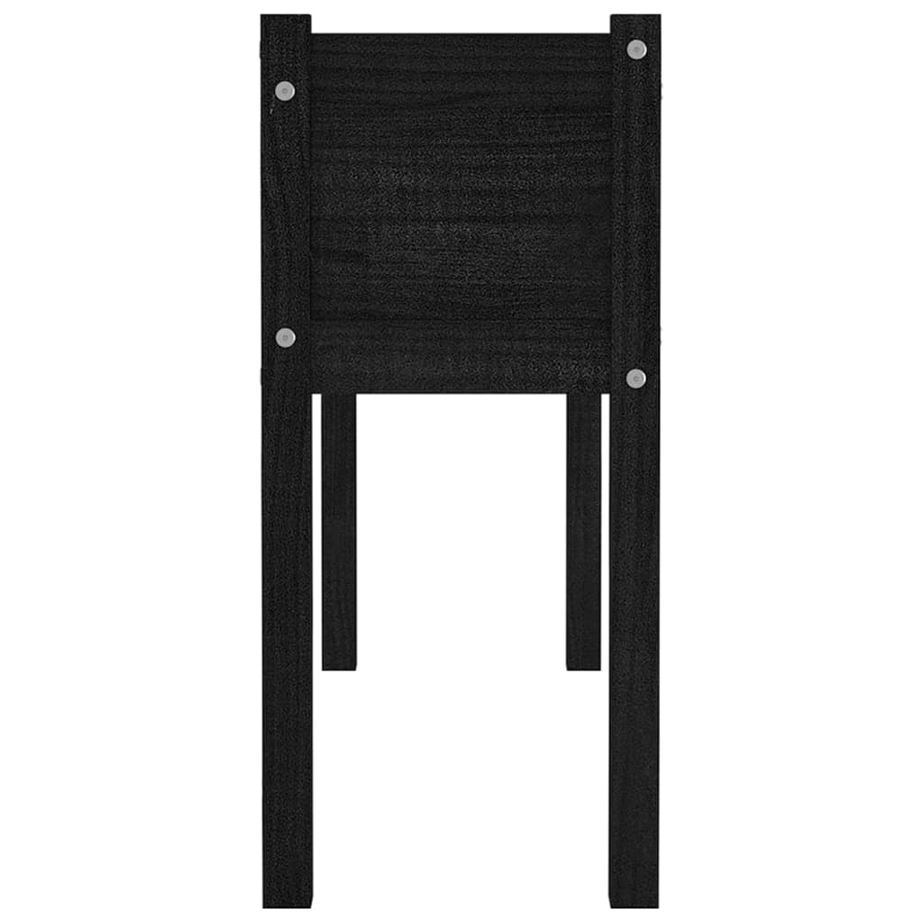 Plantenbakken 2 St 110X31X70 Cm Massief Grenenhout Zwart