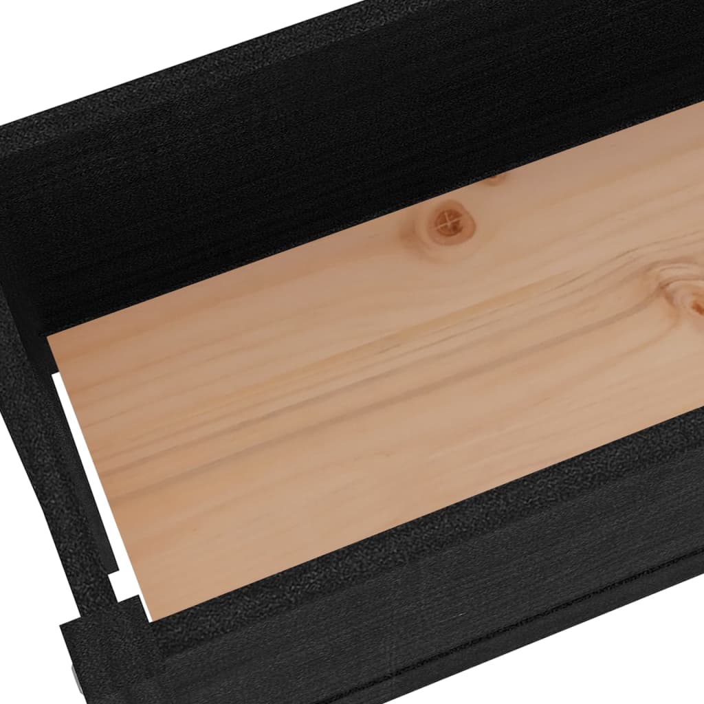 Plantenbakken 2 St 110X31X70 Cm Massief Grenenhout Zwart
