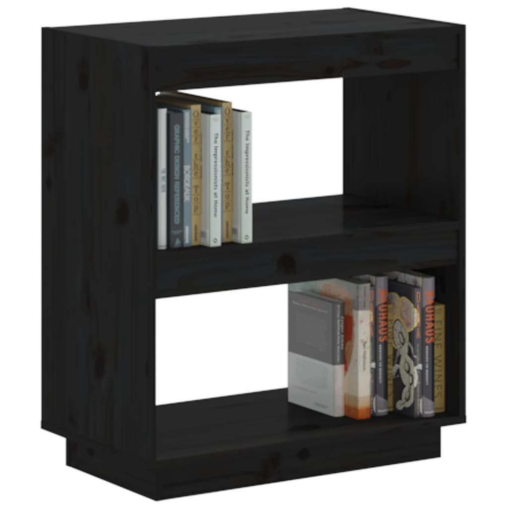 Boekenkast 60X35X71 Cm Massief Grenenhout Zwart