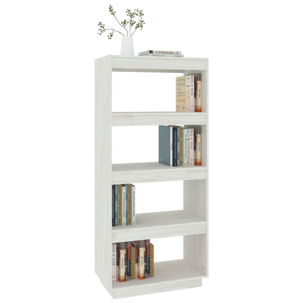 Boekenkast/Kamerscherm 60X35X135 Cm Massief Grenenhout Wit