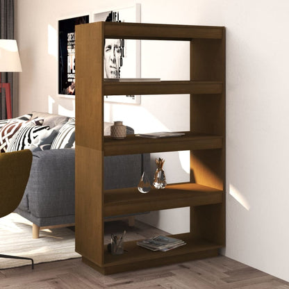 Boekenkast/Kamerscherm 80X35X135 Cm Grenenhout Honingbruin