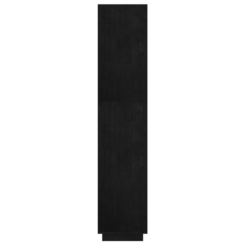Boekenkast/Kamerscherm 80X35X167 Cm Massief Grenenhout Zwart