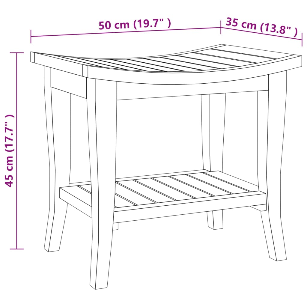 Douchekrukje 50X35X45 Massief Teakhout