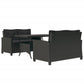 3-Delige Tuinset Met Kussens Poly Rattan Zwart