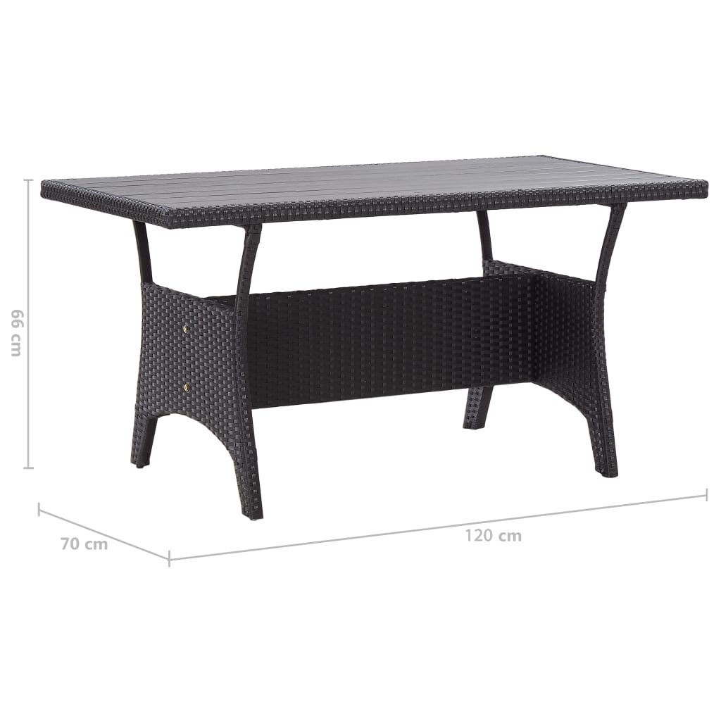 3-Delige Tuinset Met Kussens Poly Rattan Zwart