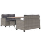 3-Delige Tuinset Poly Rattan En Massief Acaciahout