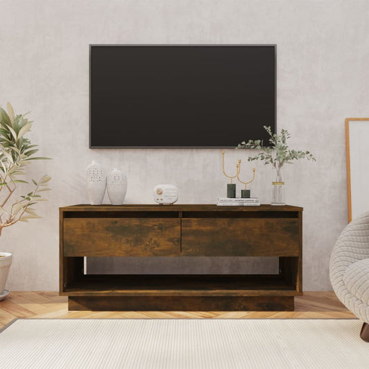Tv-Meubel 102X41X44 Cm Spaanplaat Gerookt Eikenkleurig
