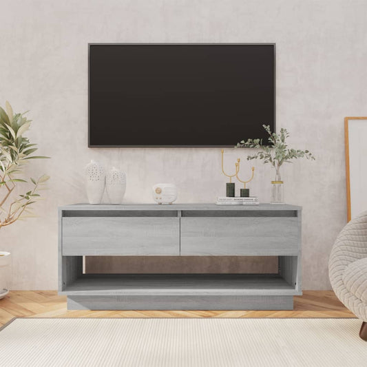 Tv-Meubel 102X41X44 Cm Spaanplaat Grijs Sonoma Eikenkleurig