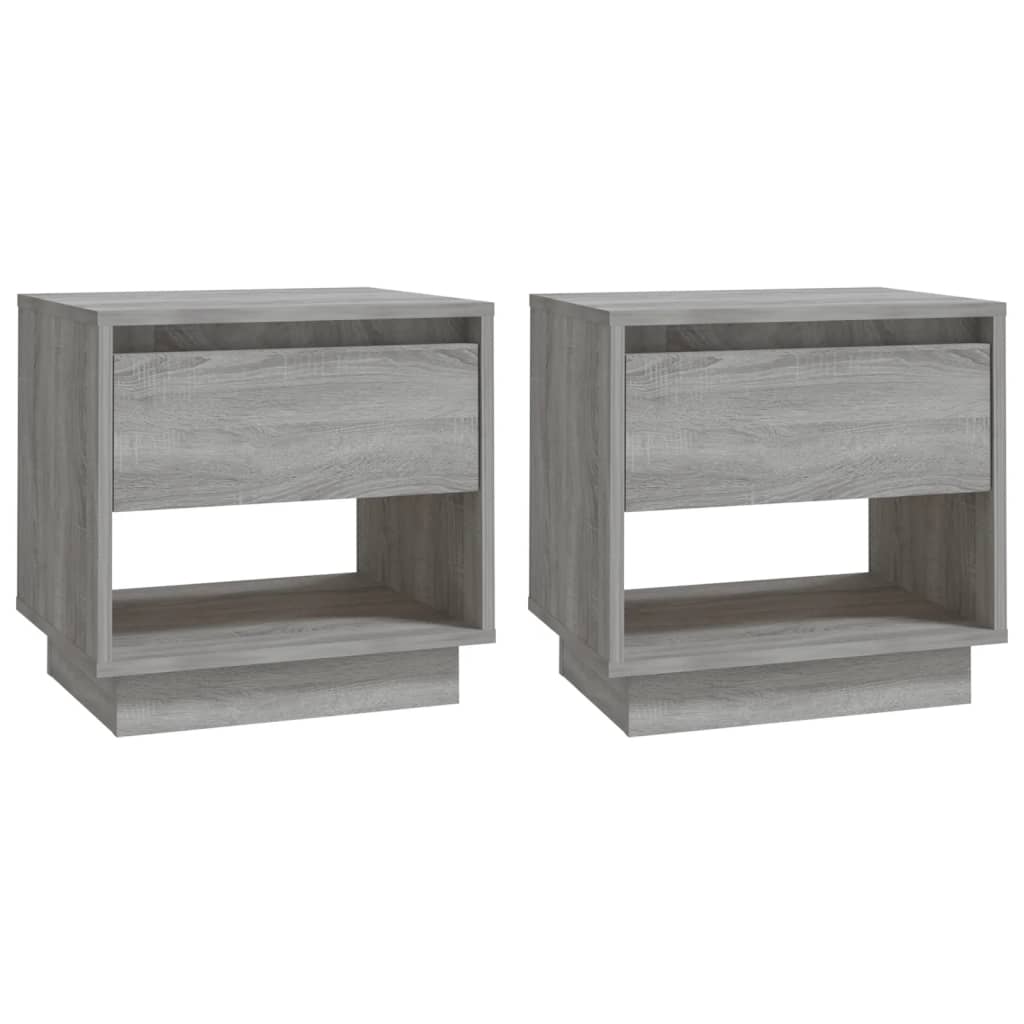 Nachtkastjes 2 St 45X34X44 Cm Spaanplaat Grijs Sonoma Eiken