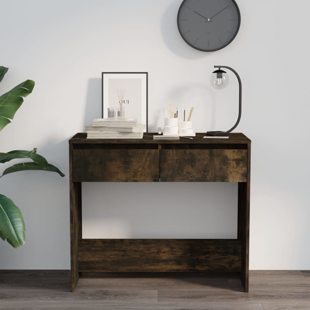 Wandtafel 89X41X76,5 Cm Staal Gerook Eikenkleurig