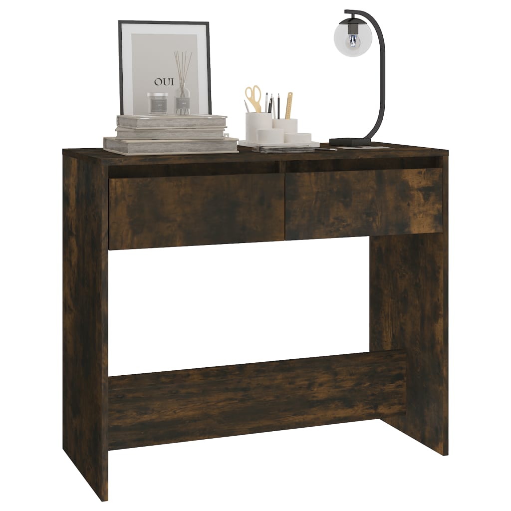 Wandtafel 89X41X76,5 Cm Staal Gerook Eikenkleurig