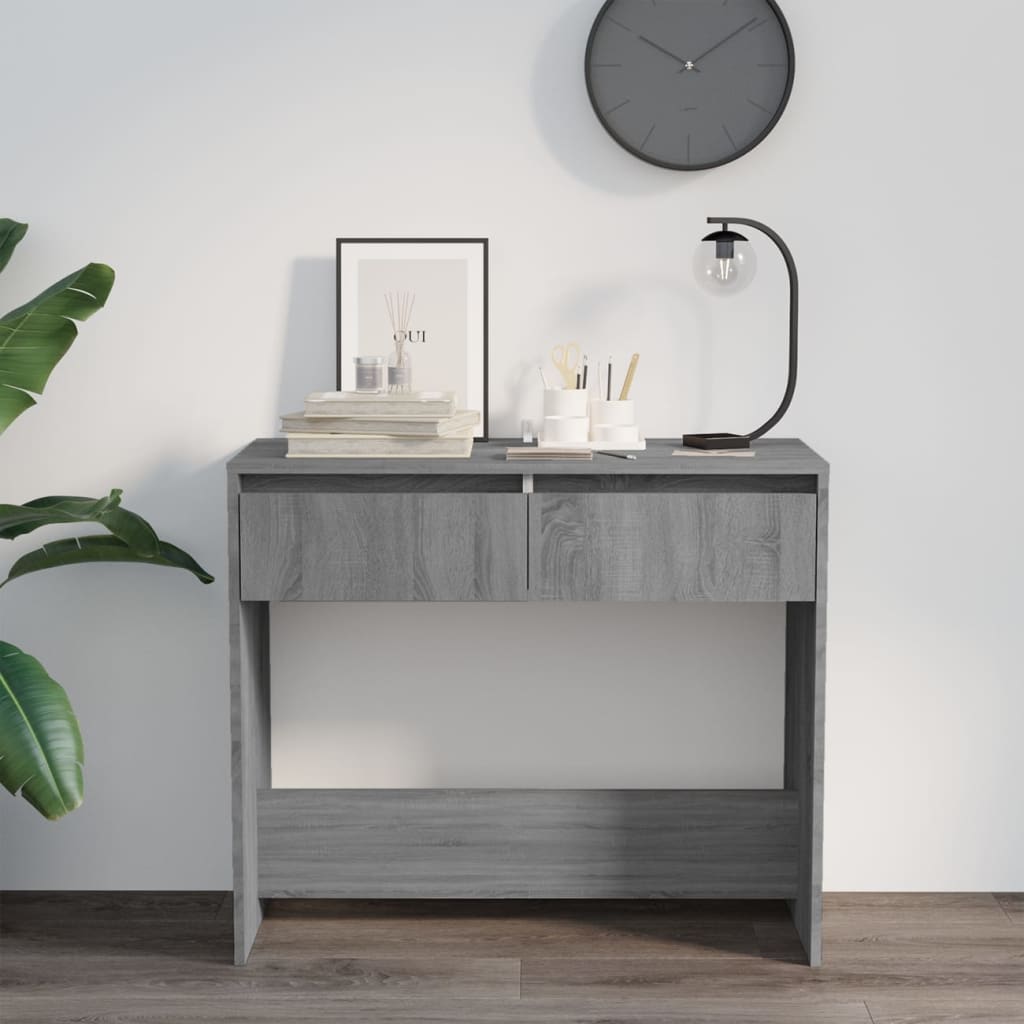 Wandtafel 89X41X76,5 Cm Staal Grijs Sonoma Eikenkleurig