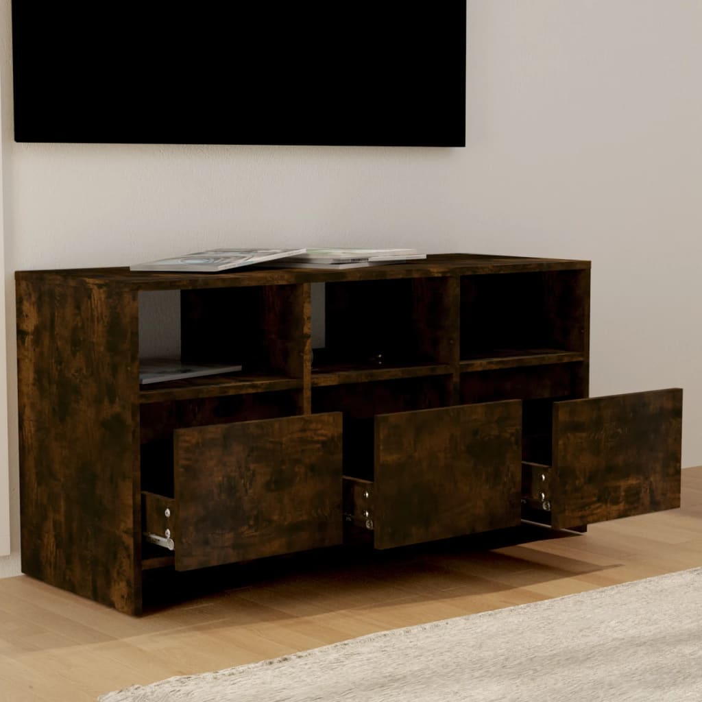 Tv-Meubel 102X37,5X52,5 Cm Spaanplaat Gerookt Eikenkleurig