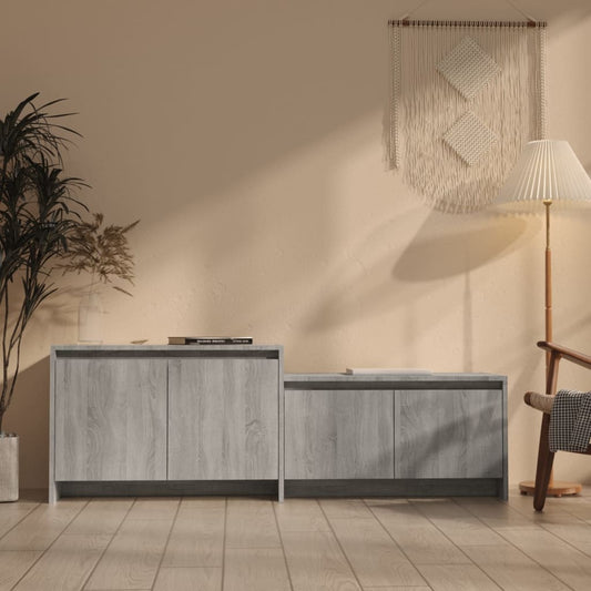 Vidal Tv-Meubel 146,5X35X50 Cm Spaanplaat Grijs Sonoma Eikenkleurig