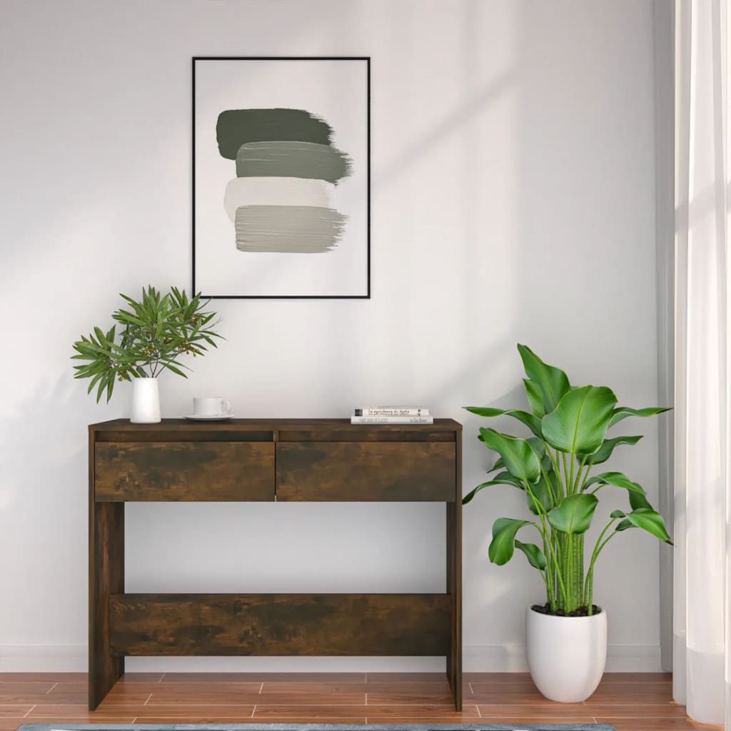 Wandtafel 100X35X76,5 Cm Spaanplaat Gerookt Eikenkleurig